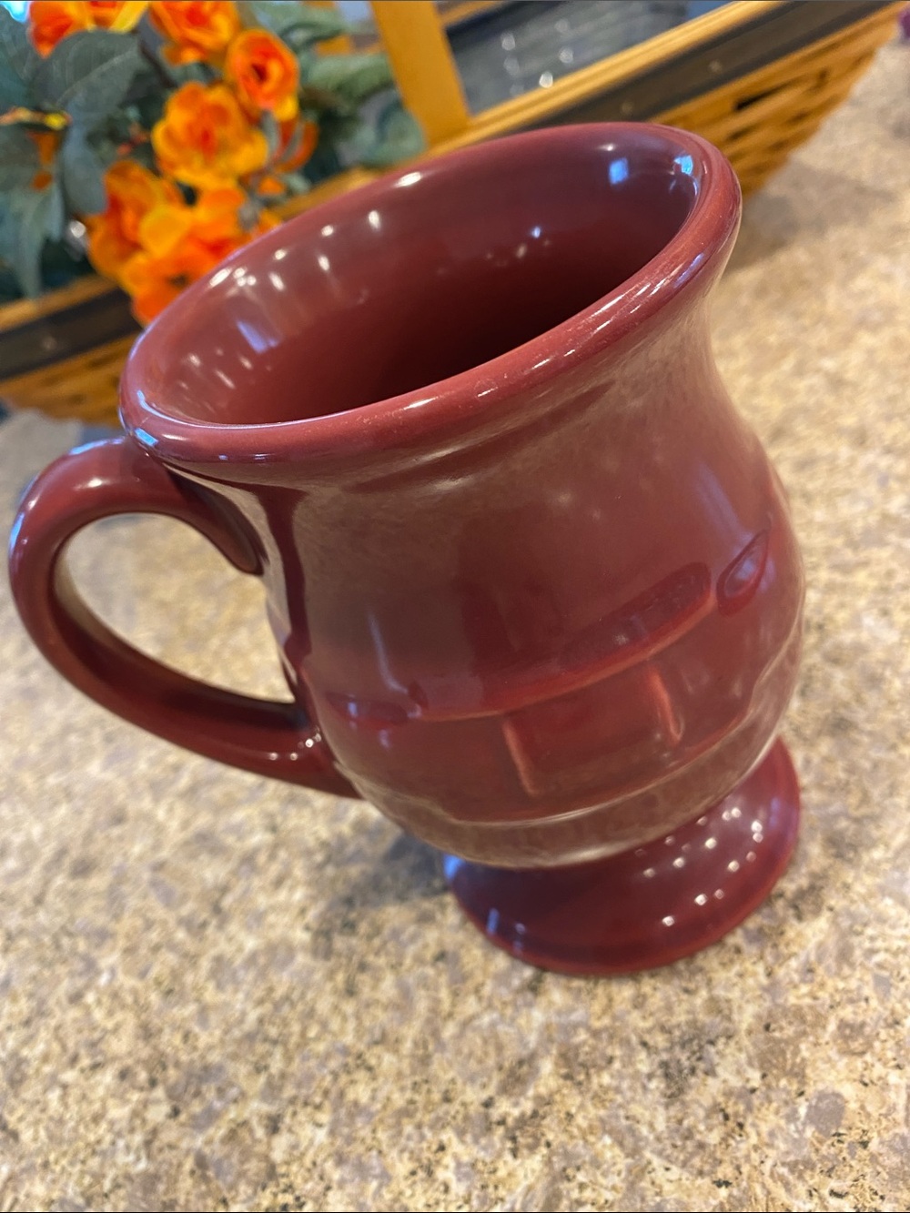 Longaberger Paprika Latte Pottery Woven Traditions Pedestal Mug